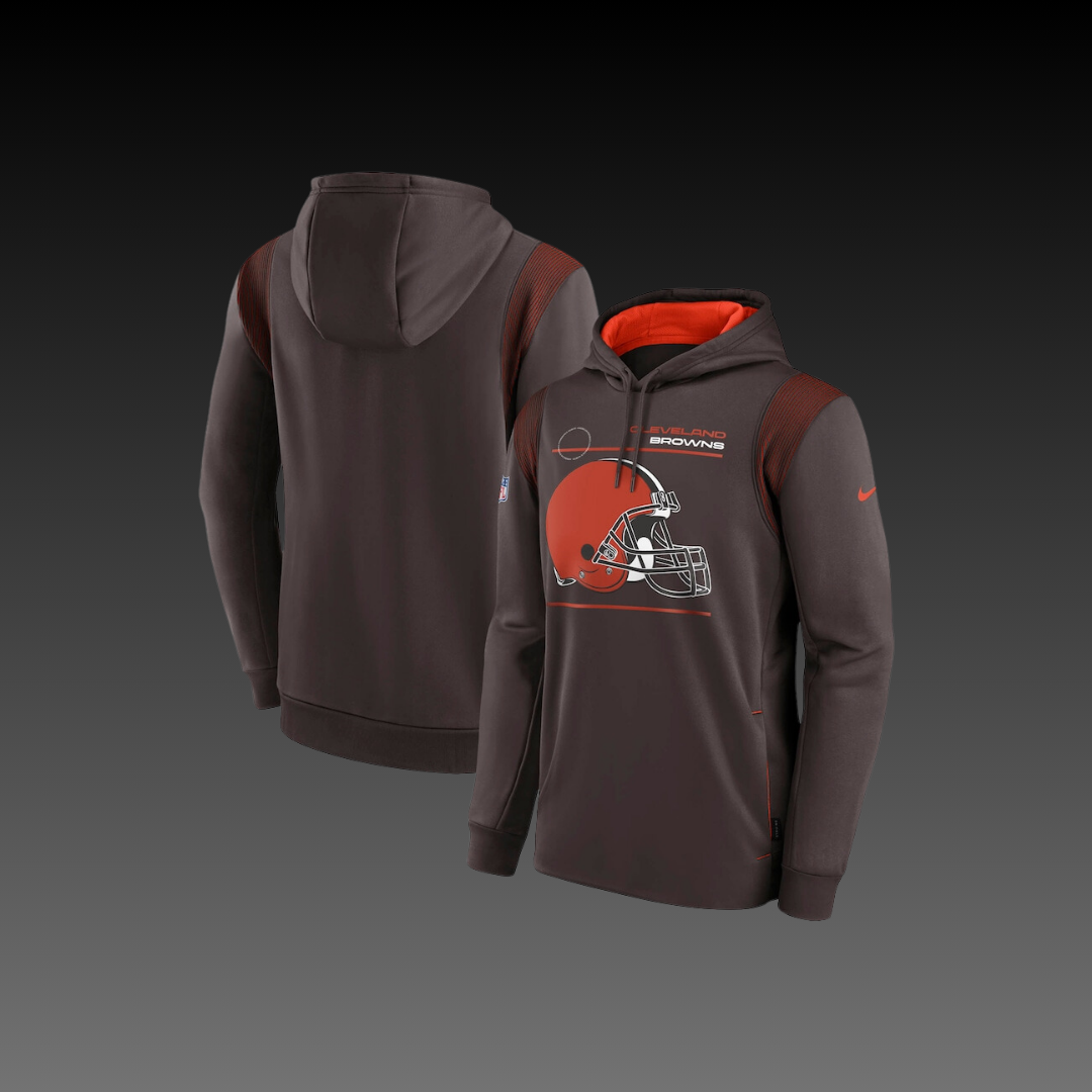 Cleveland Browns Brown Performance Long Sleeve Pullover Hoodie