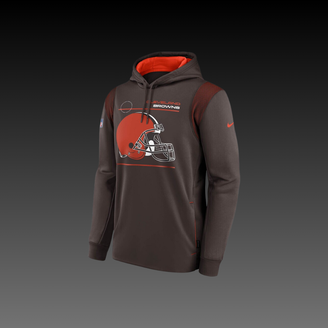 Cleveland Browns Brown Performance Long Sleeve Pullover Hoodie