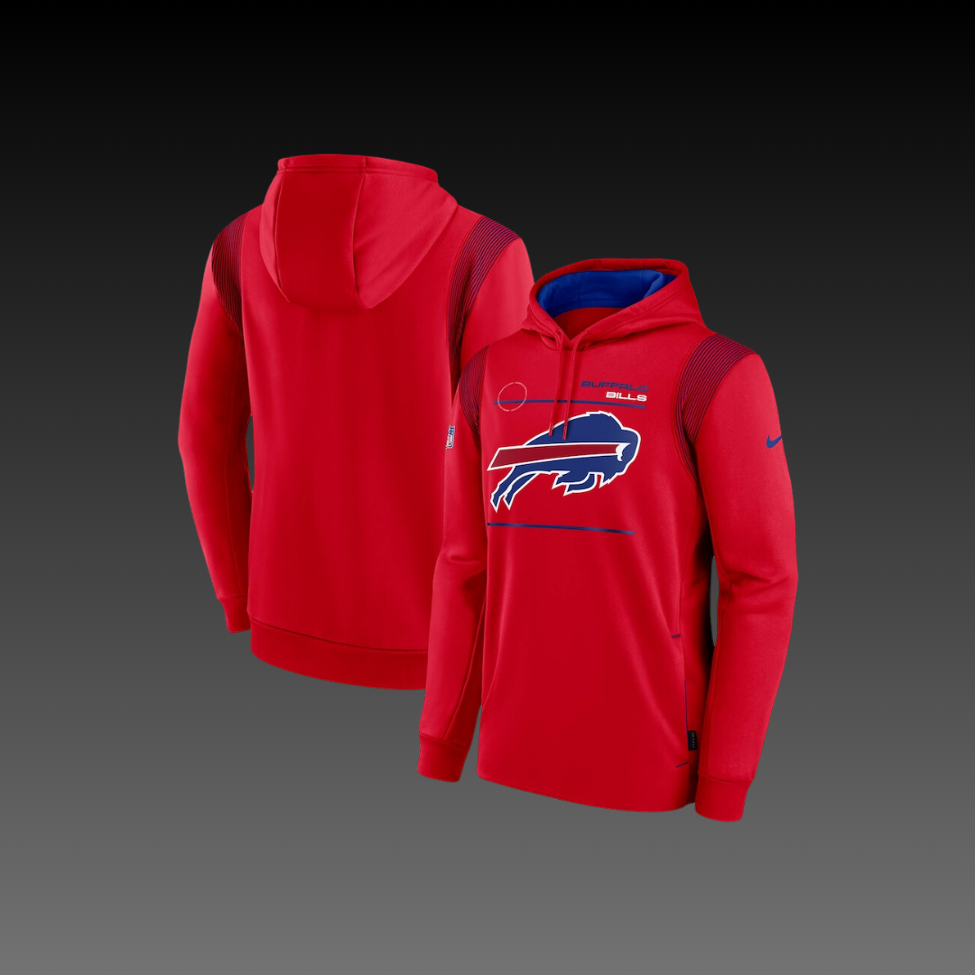 Buffalo Bills Red Performance Long Sleeve Pullover Hoodie