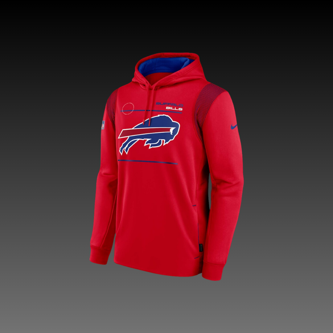 Buffalo Bills Red Performance Long Sleeve Pullover Hoodie