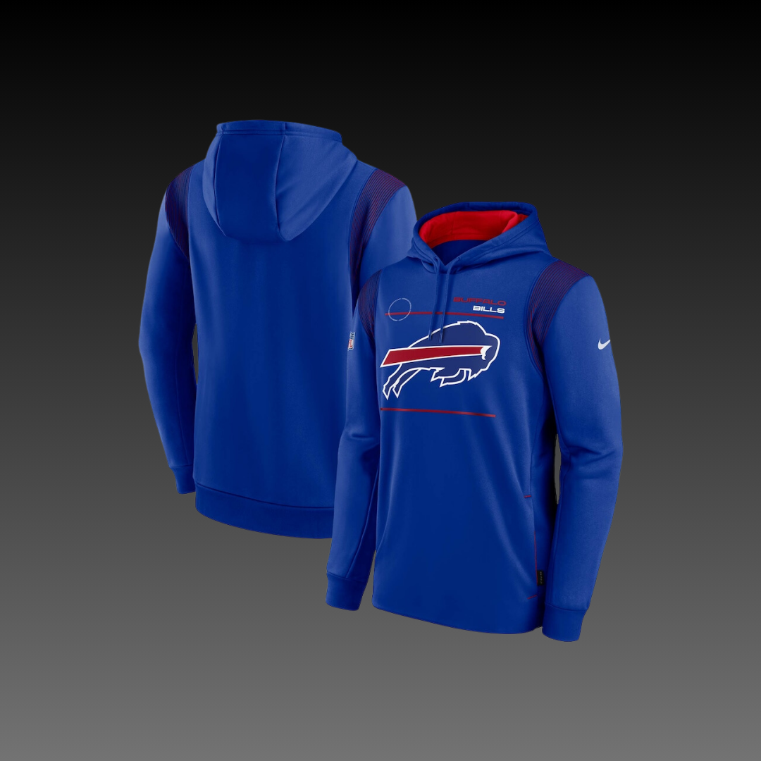 Buffalo Bills Blue Performance Long Sleeve Pullover Hoodie