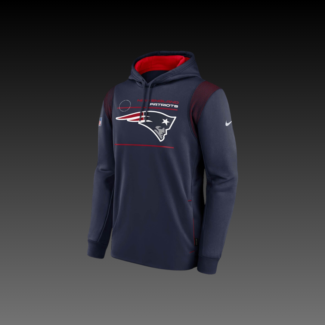 New England Patriots Navy Blue Performance Long Sleeve Pullover Hoodie