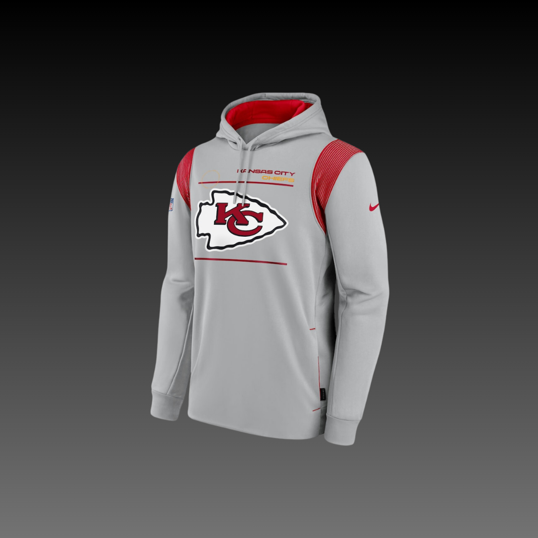 Kansas City Chiefs Grey Performance Long Sleeve Pullover Hoodie