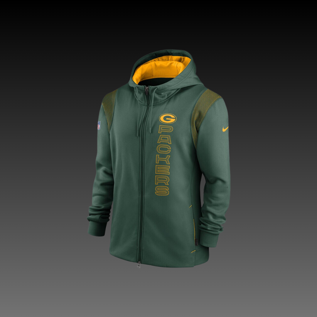 Green Bay Packers Green Performance Full-Zip Hoodie