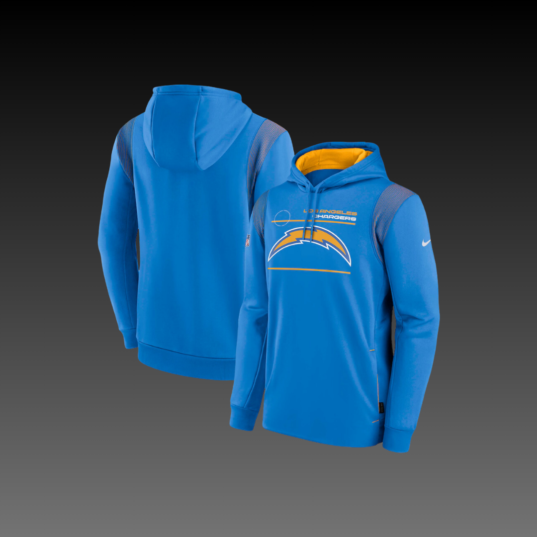 Los Angeles Chargers Blue Performance Long Sleeve Pullover Hoodie