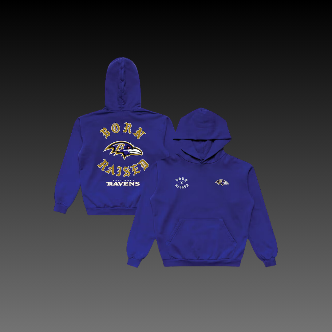 Born x Raised Baltimore Ravens Purple Hoodie