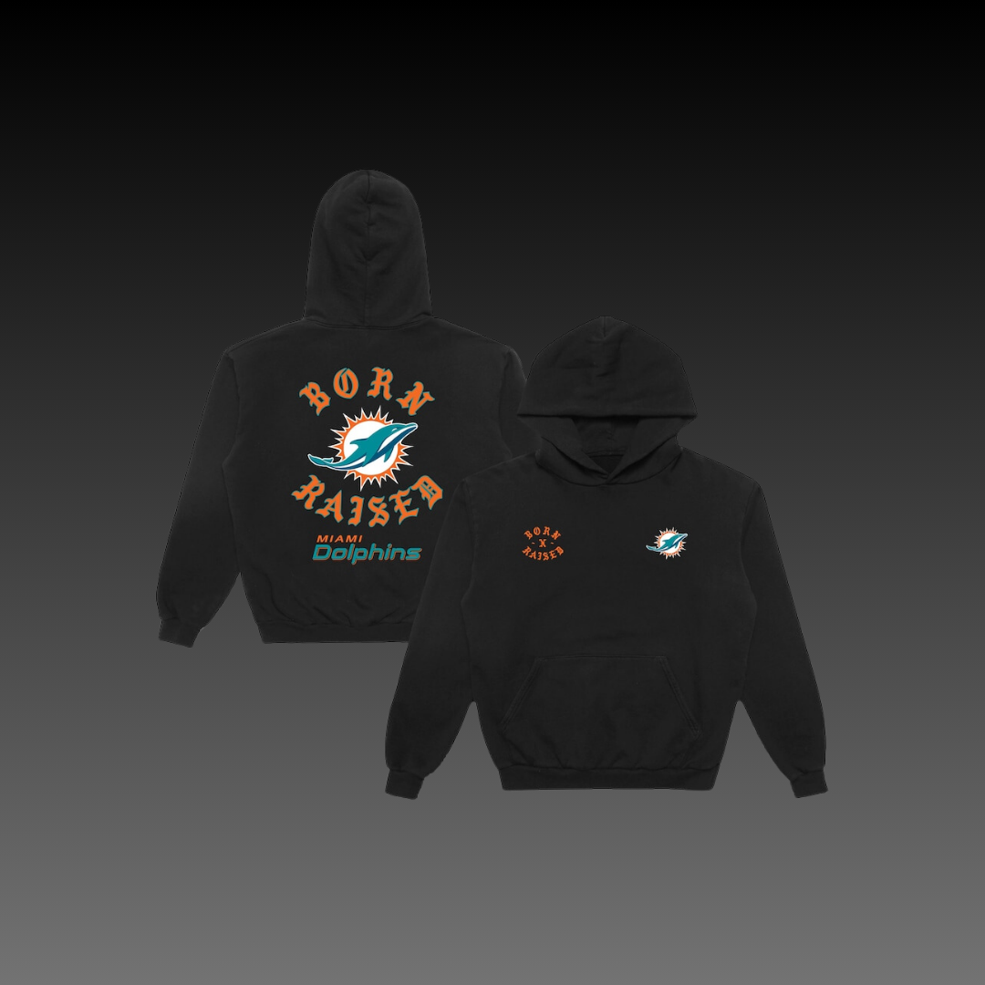 Born x Raised Miami Dolphins Black Hoodie