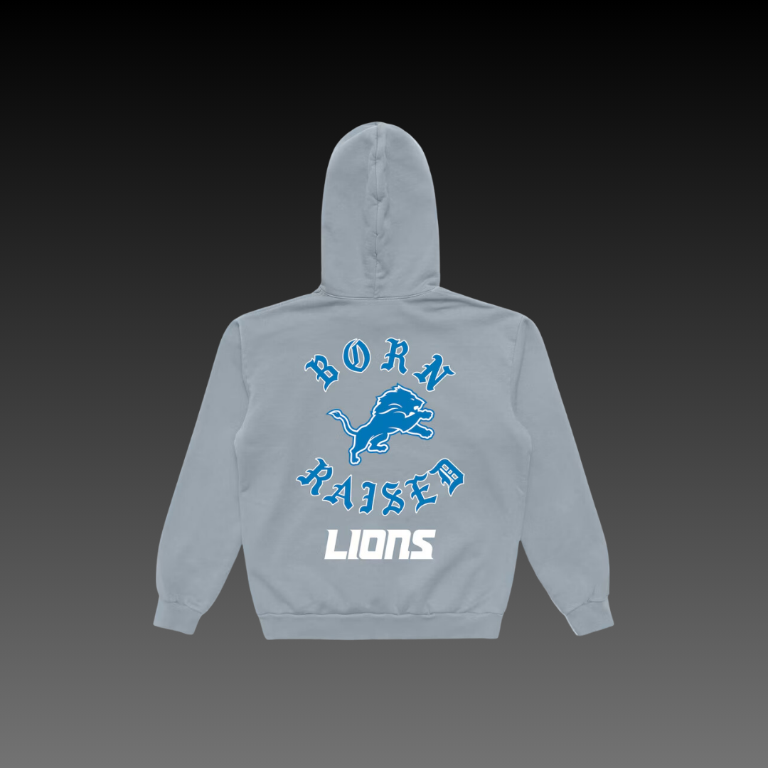 Born x Raised Detroit Lions Cool Grey Hoodie