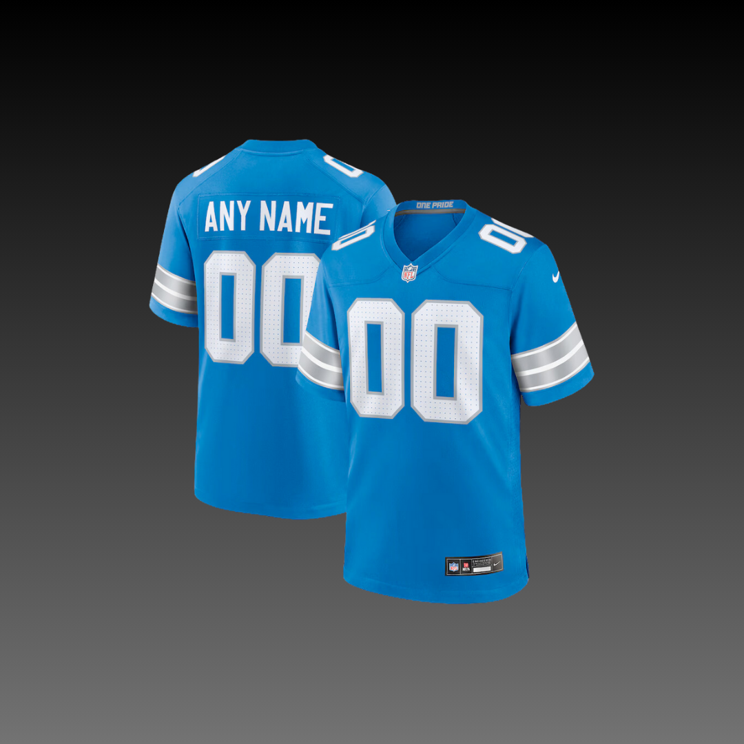 Detroit Lions Custom Jersey Blue