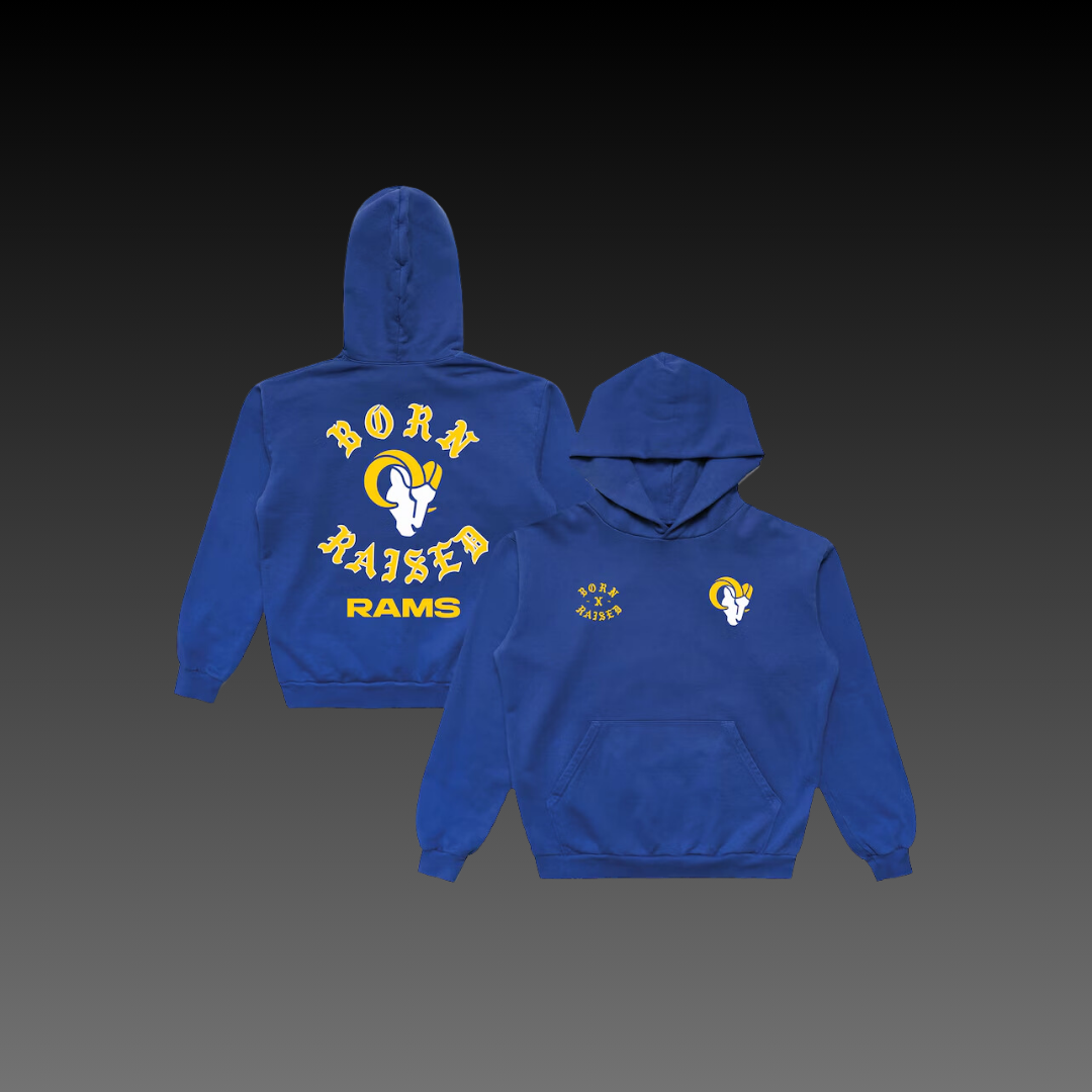 Born x Raised Los Angeles Rams Blue Hoodie