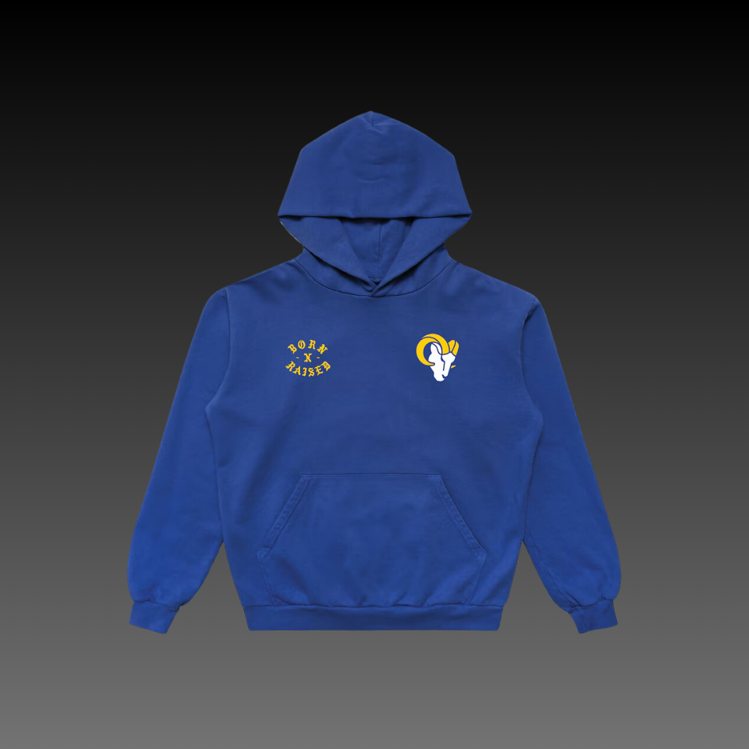 Born x Raised Los Angeles Rams Blue Hoodie