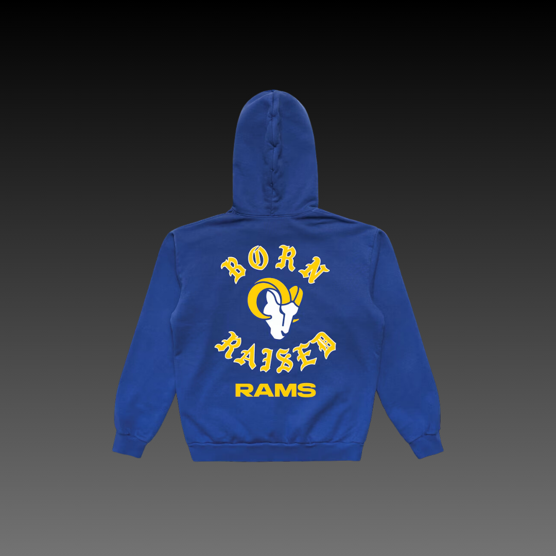 Born x Raised Los Angeles Rams Blue Hoodie