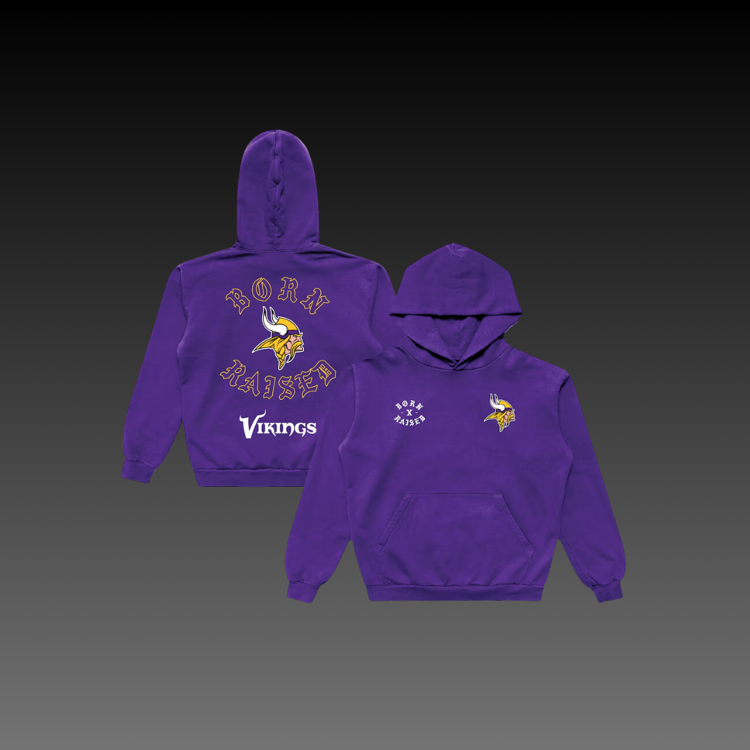 Born x Raised Minnesota Vikings Purple Hoodie