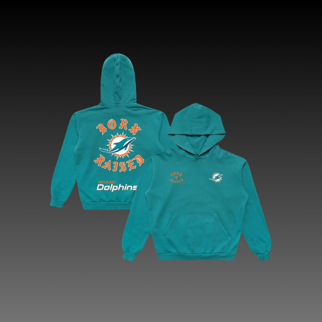 Born x Raised Miami Dolphins Blue Hoodie