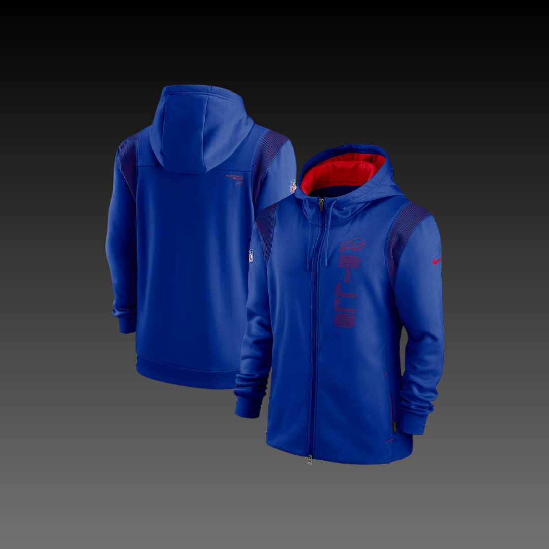 Buffalo Bills Blue Performance Full-Zip Hoodie