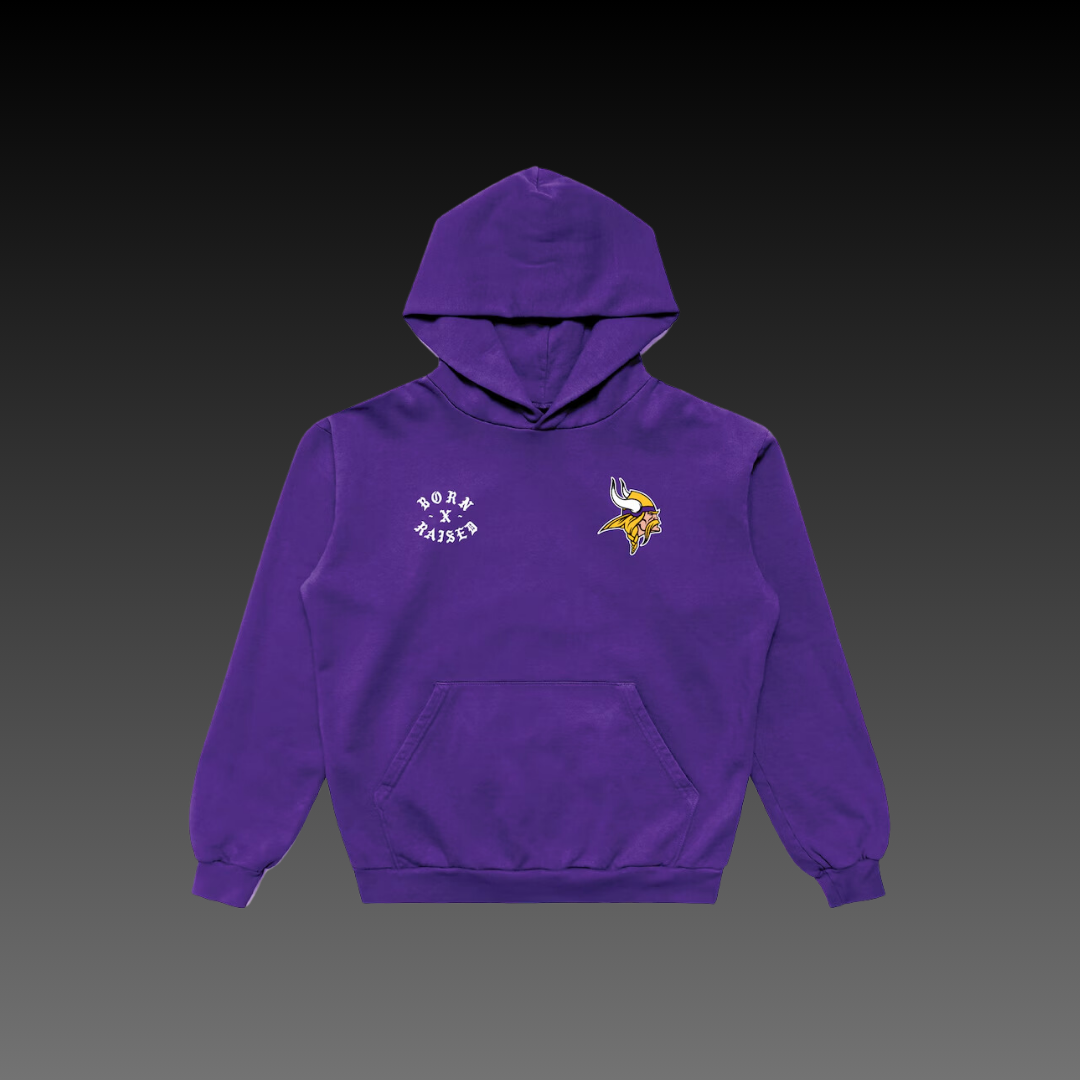 Born x Raised Minnesota Vikings Purple Hoodie