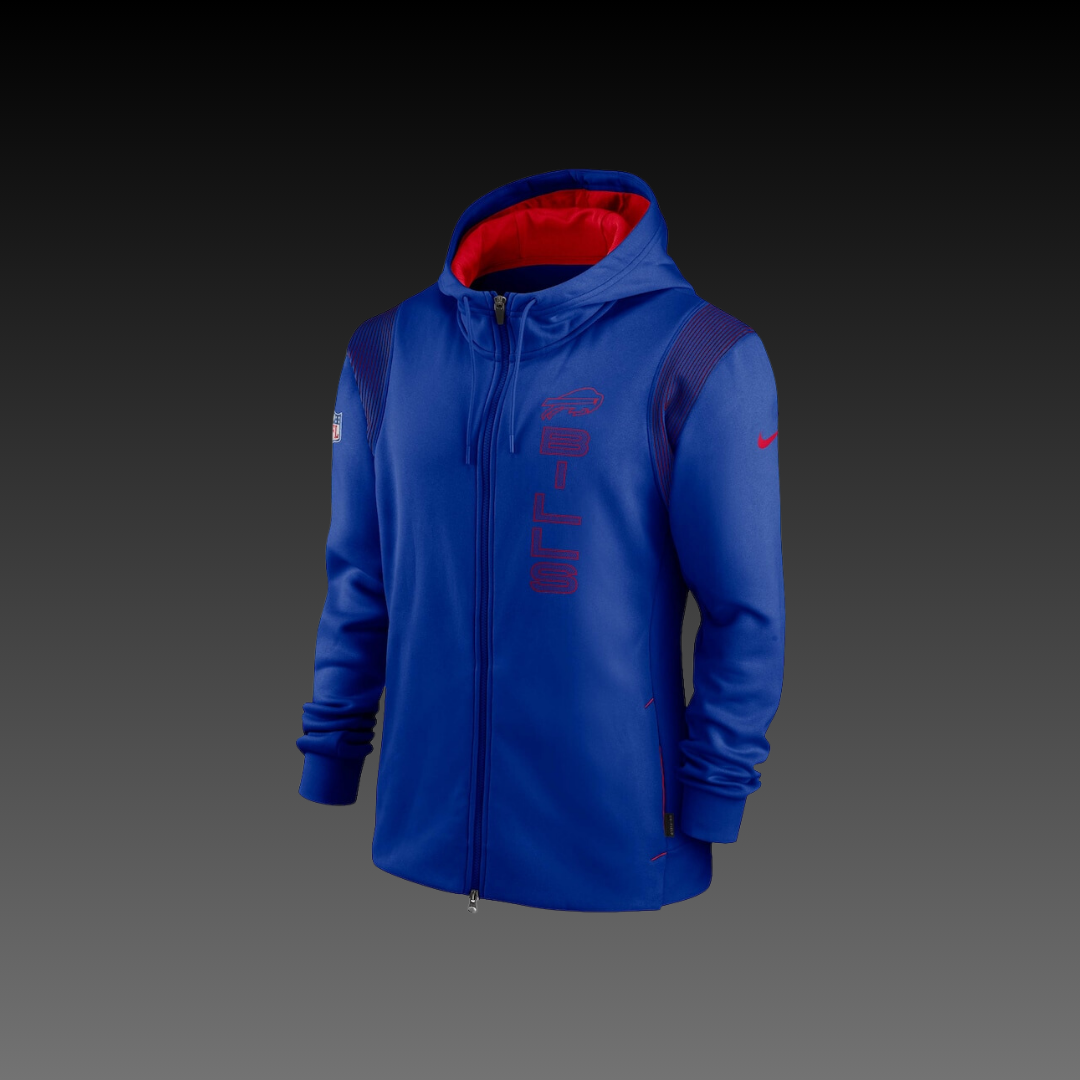 Buffalo Bills Blue Performance Full-Zip Hoodie