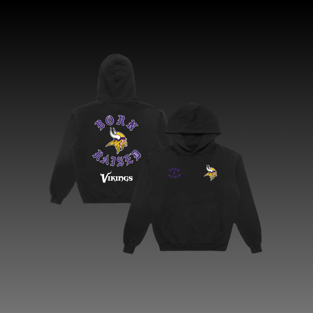 Born x Raised Minnesota Vikings Black Hoodie