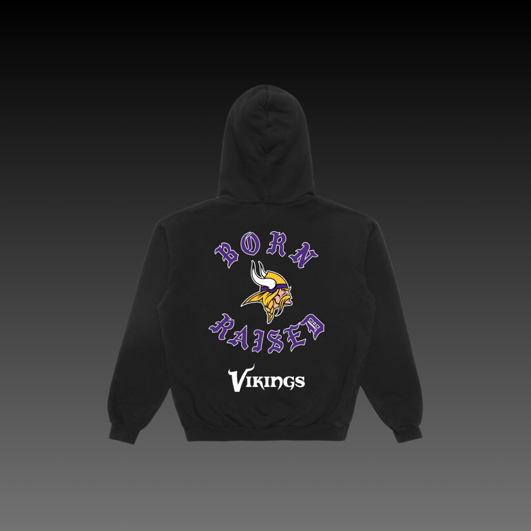 Born x Raised Minnesota Vikings Black Hoodie