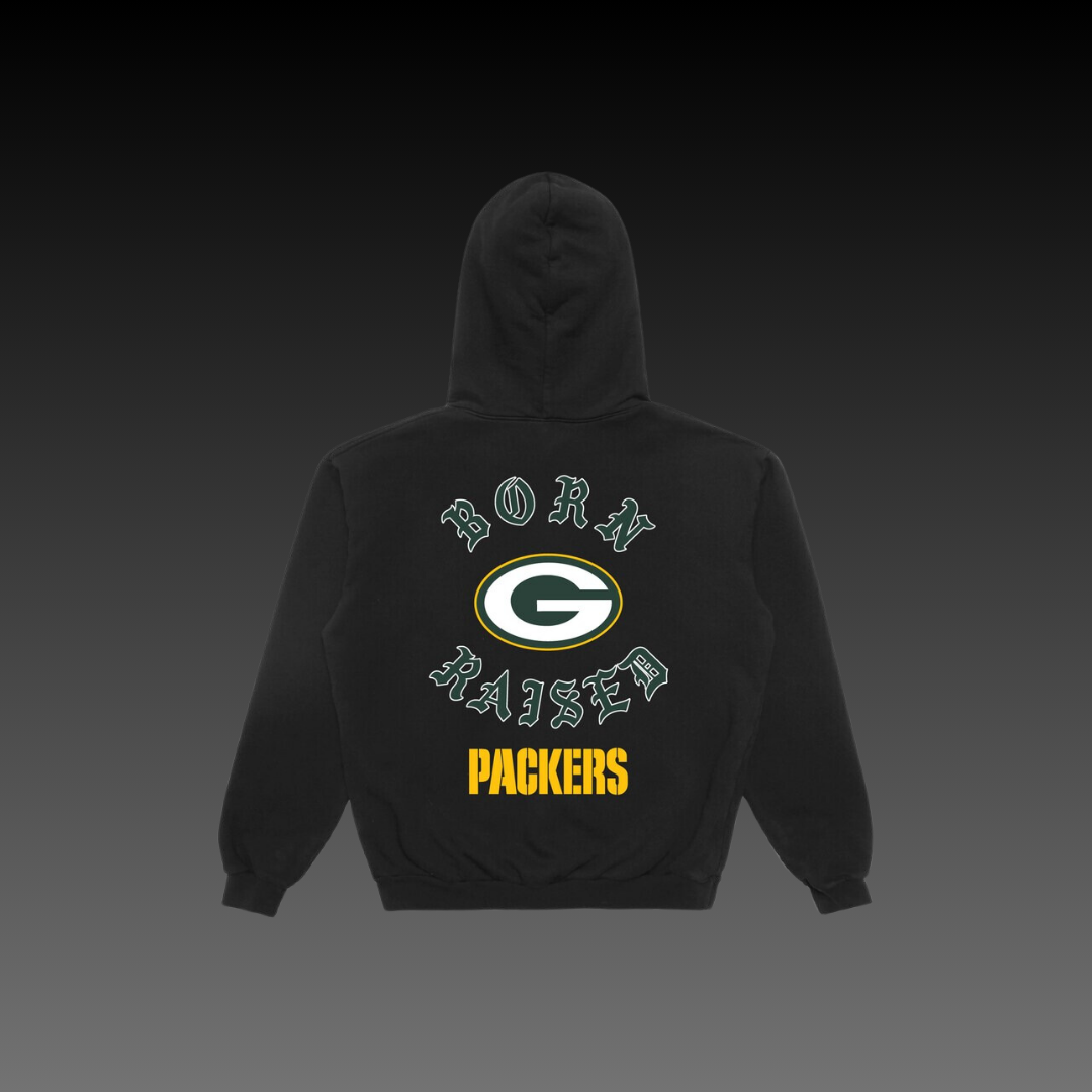 Born x Raised Green Bay Packers Black Hoodie