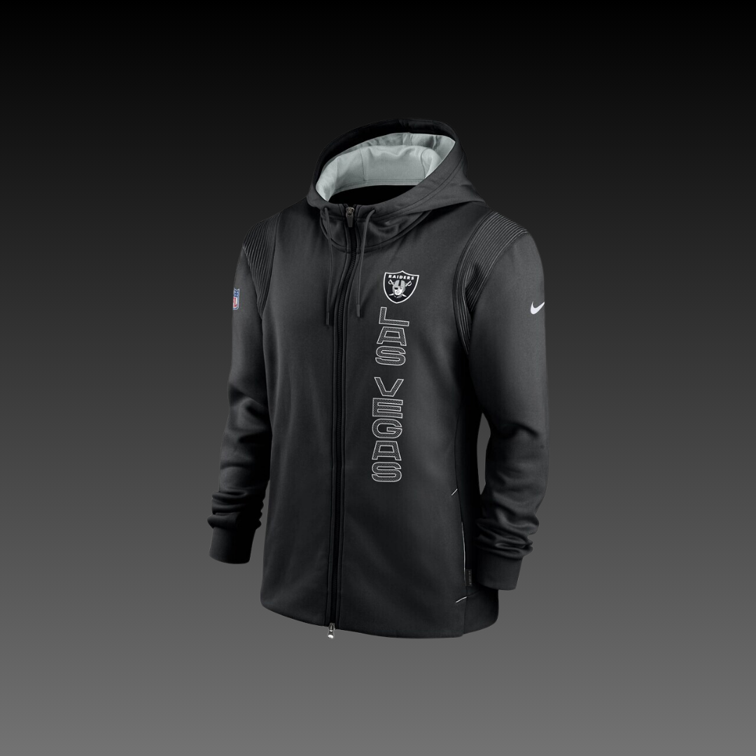 Las Vegas Raiders Black Performance Full-Zip Hoodie