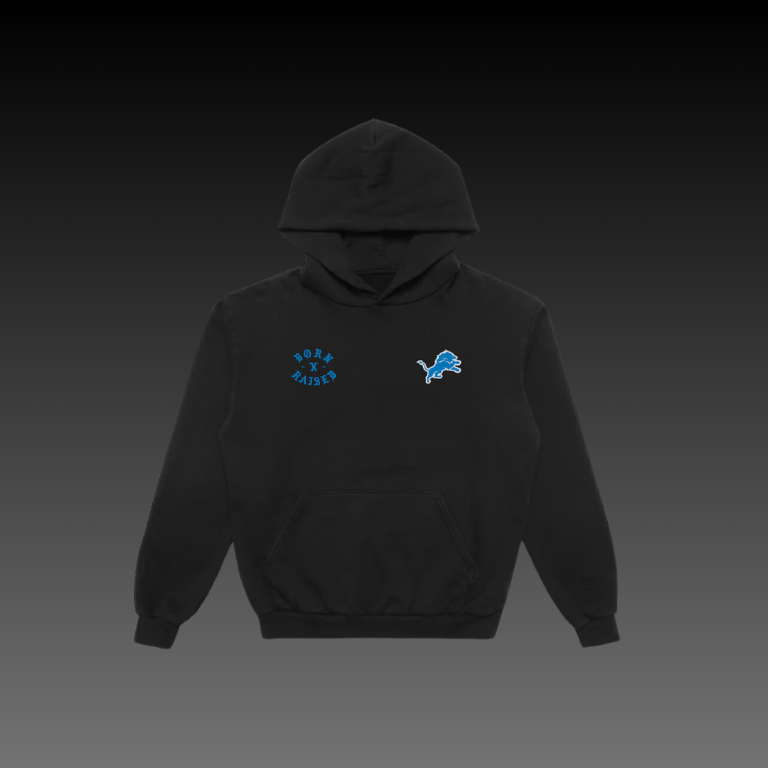 Born x Raised Detroit Lions Black Hoodie