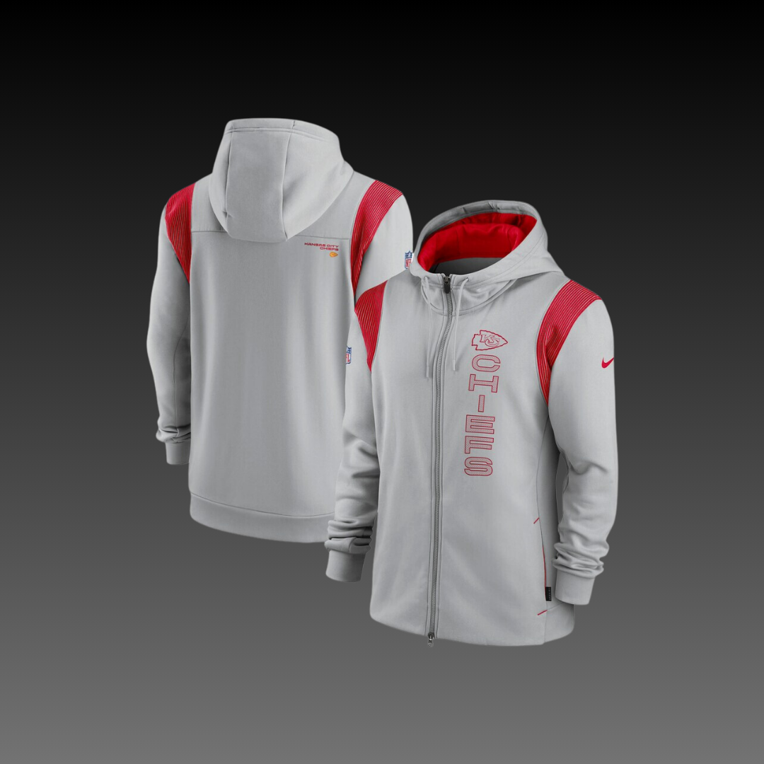 Kansas City Chiefs Grey Performance Full-Zip Hoodie