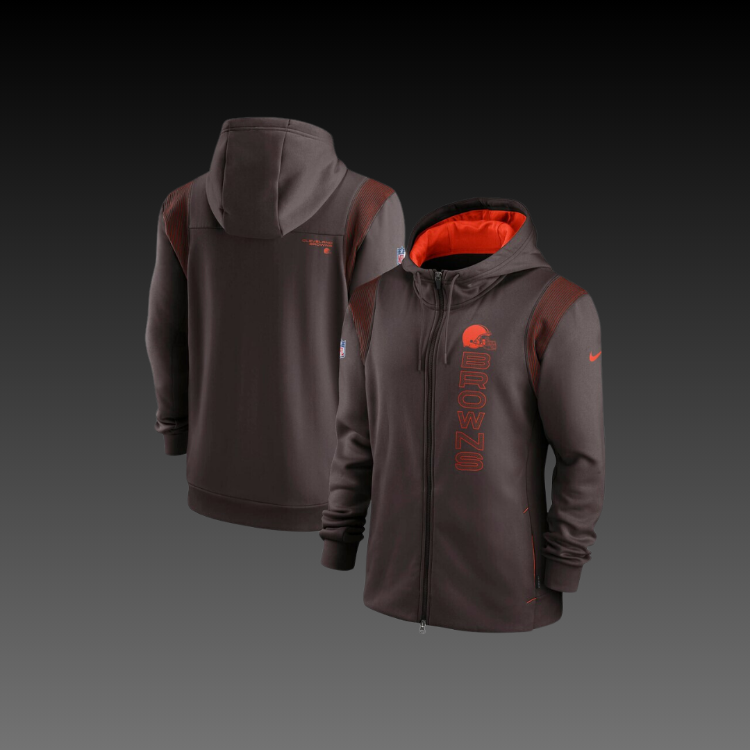 Cleveland Browns Brown Performance Full-Zip Hoodie