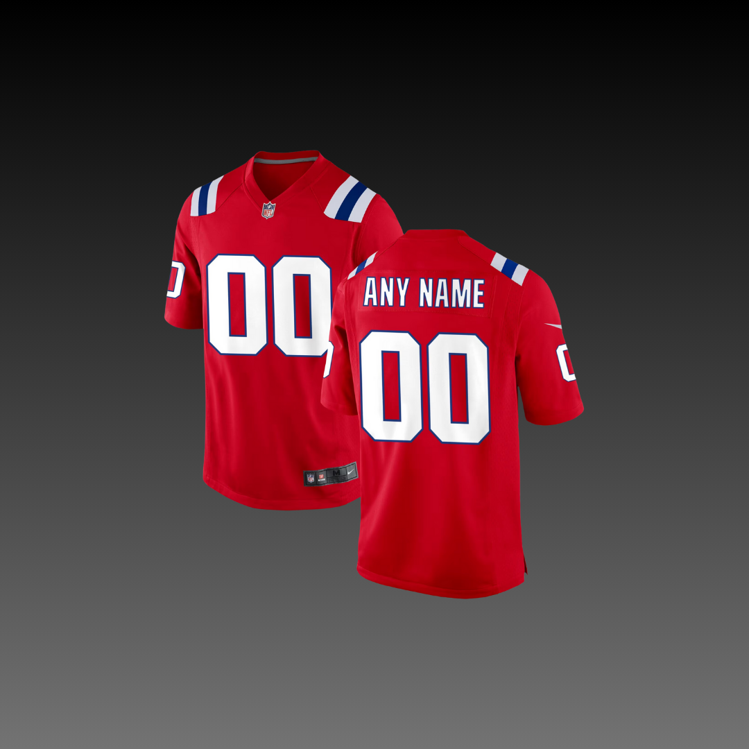 New England Patriots Custom Jersey Red