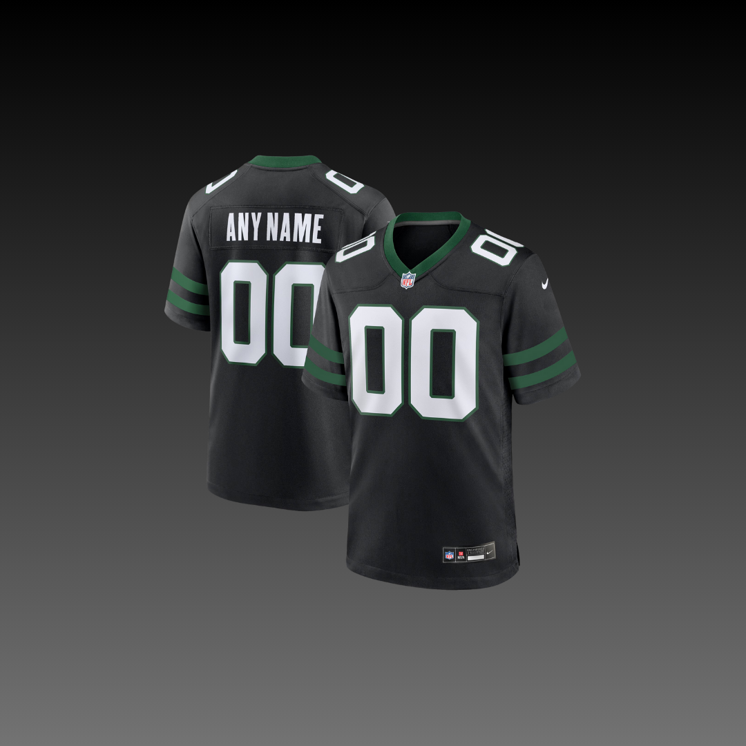 New York Jets Custom Jersey Black