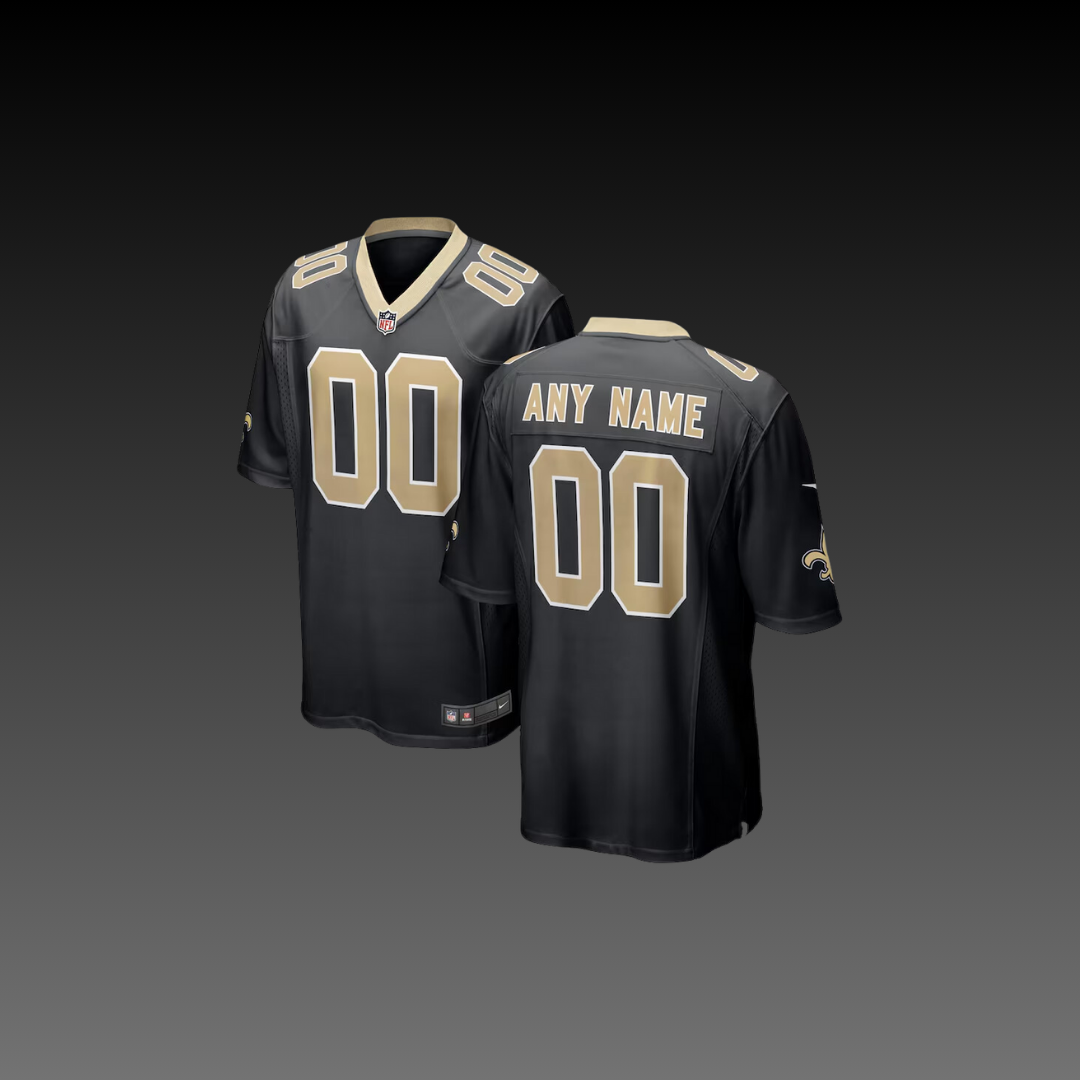 New Orleans Saints Custom Jersey Black