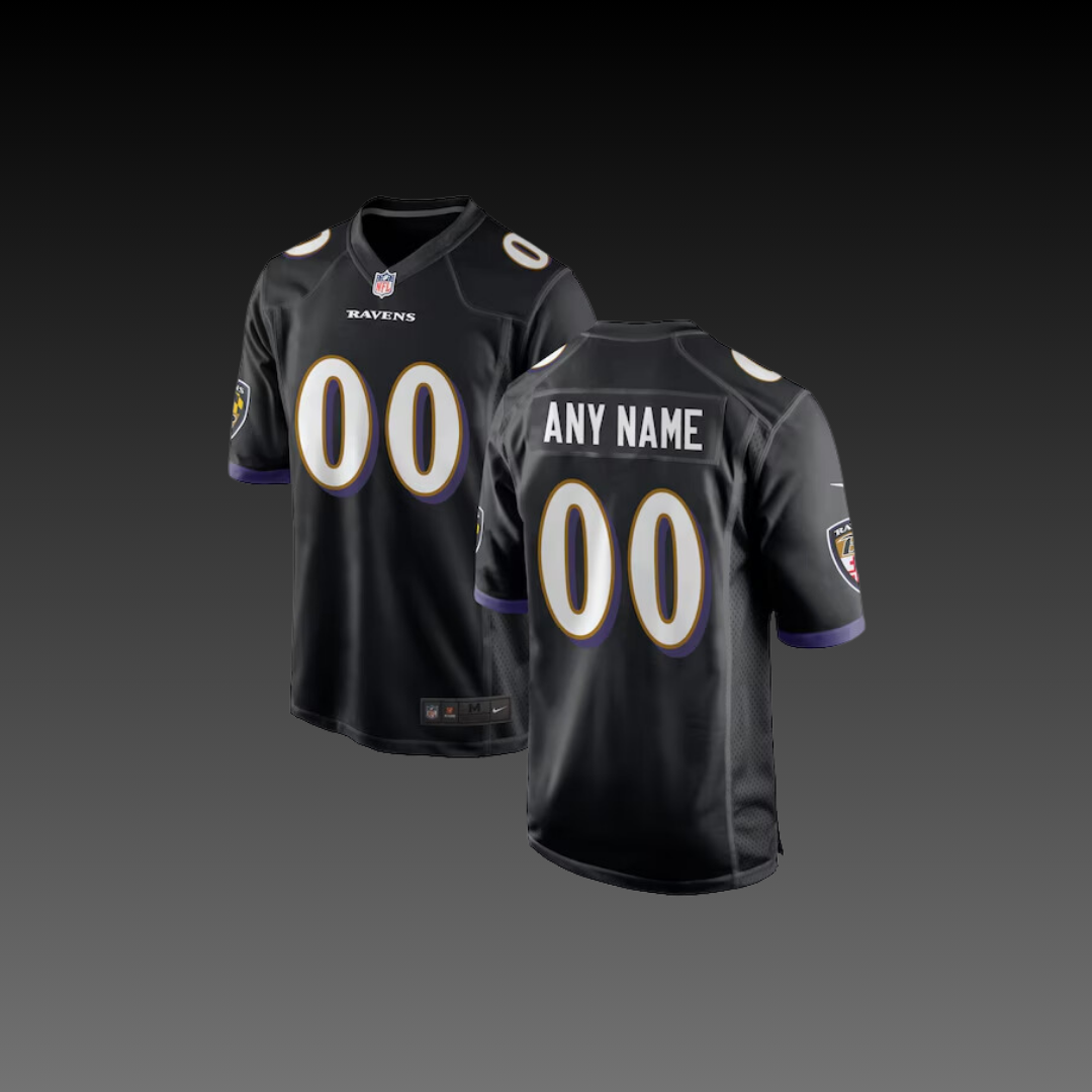 Baltimore Ravens Custom Jersey Black