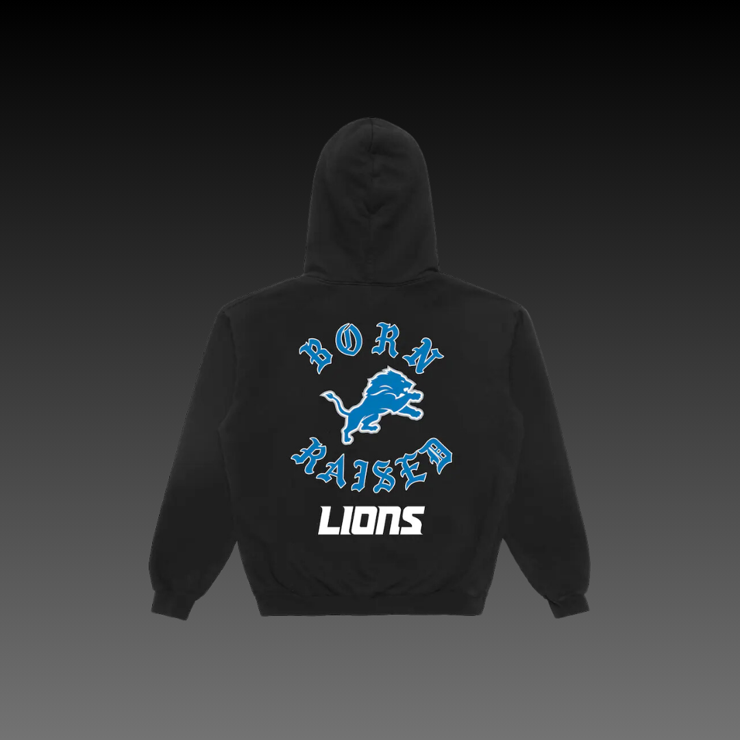 Born x Raised Detroit Lions Black Hoodie