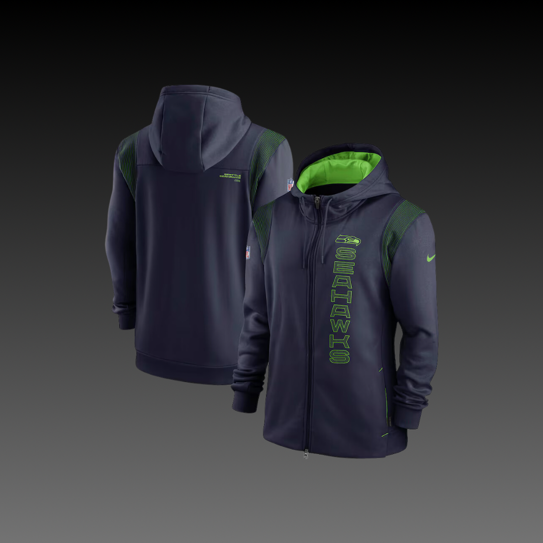 Seattle Seahawks Navy Performance Full-Zip Hoodie